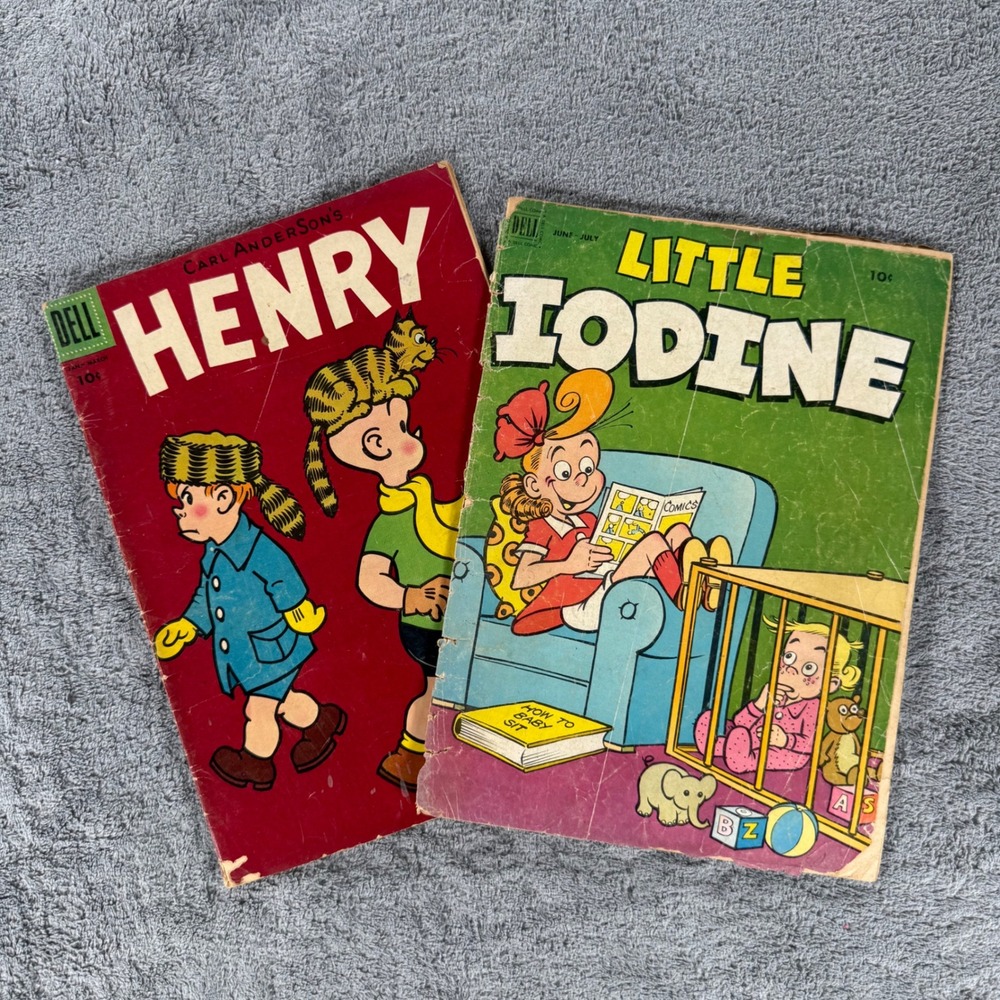 Dell Vintage Comic Books Henry Little Iodine Set Mixed Lot Multi Color Retro 10c